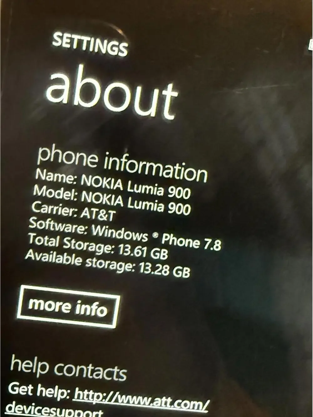 Nokia Lumia 900 – AT&T – Factory Reset – Windows Phone 7.8 – W/simcard